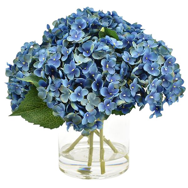 Blue Hydrangea in Cylinder Vase %title% %page% | best online flower delivery in mumbai | hydrangea bouquet