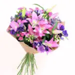 Bouquet of Lavish Pink Lilly and Lisianthus JuneFlowers.com