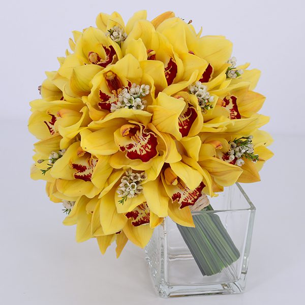 Bridal of Yellow Cymbidium Bouquet Bridal of Yellow Cymbidium Bouquet JuneFlowers.com