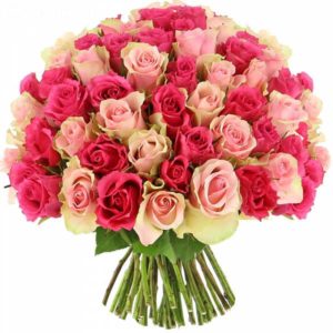 Send a Bouquet of Flowers in Bangalore | Lavish Pink 50 Roses for Mum | Online Rose Bouquet Delivery | JF