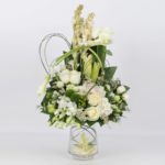 Modern White Vase | Best White Flowers Delivery in India | June flowers