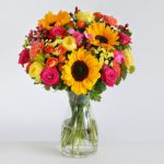 Sunflowers with Mix Flowers in Vase JuneFlowers.com