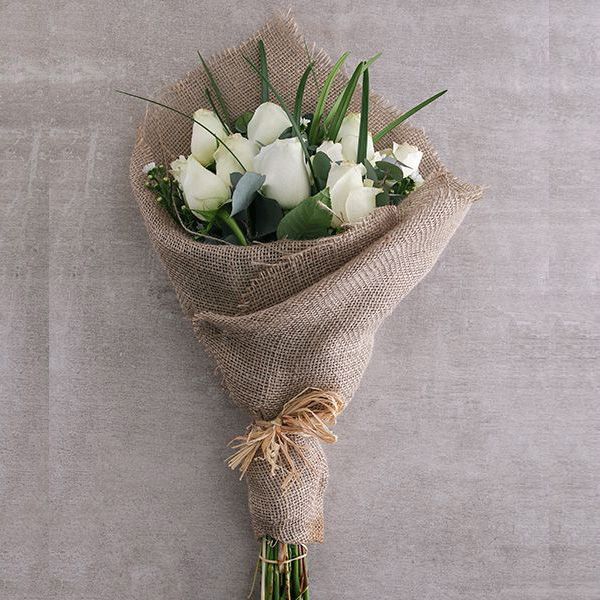 Pure Happiness White Rose Bouquet Delivery India: Send Pure Happiness | JuneFlowers.in