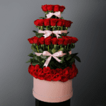 Red Rose in a Pink Box | xmas Bouquets Delivery in India | Order Now June Flowers