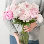 Peonies in Vase | Order Peony Bouquet Delivery in India