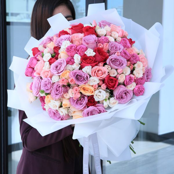 mixed bouquet of roses : Find Your Perfect mix rose bouquetat Junflower.in (Shop Now!)