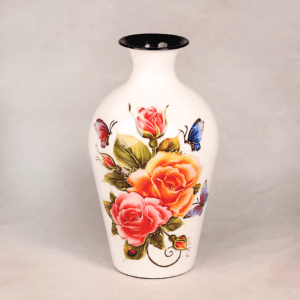 Floral Metallic Vase - Order Designer Metallic white Vase