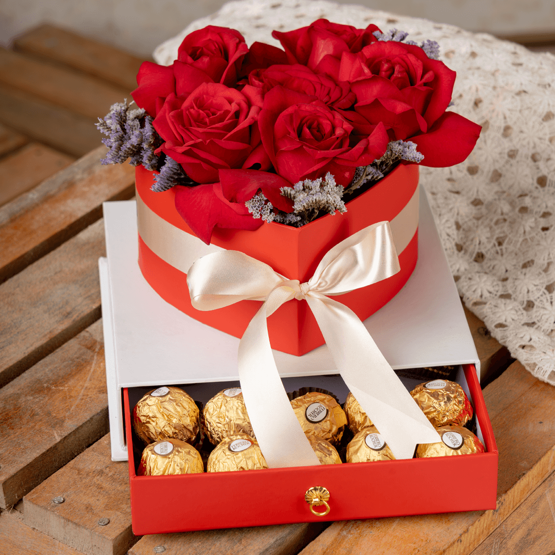 Love Bites (4) Heart and Roses Chocolate - Love Bites by June Flowers | Irresistible Treats for Every Occasion