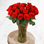 Send a heartfelt message with a gorgeous vase of red roses