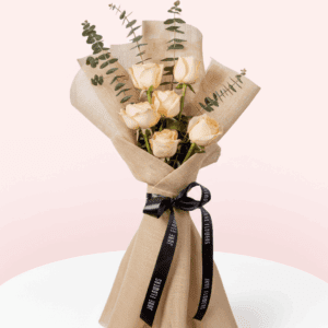 6 peach rose bouquet