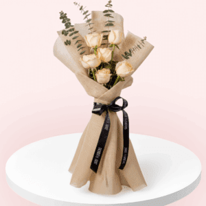 6 peach rose bouquet
