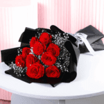 Timeless Love Black & Red Rose Bouquet1
