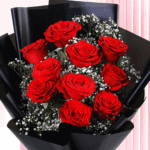 Timeless Love Black & Red Rose Bouquet2