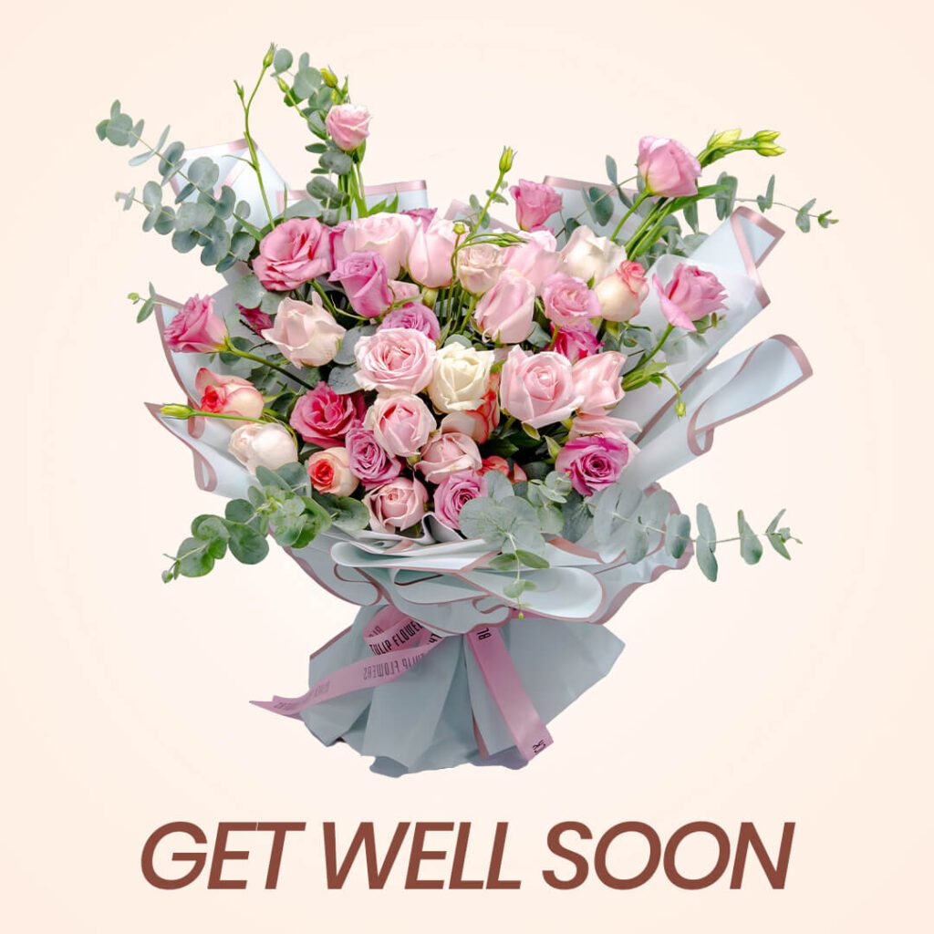 Pastel flowers bouquet for the Get well soon gesture